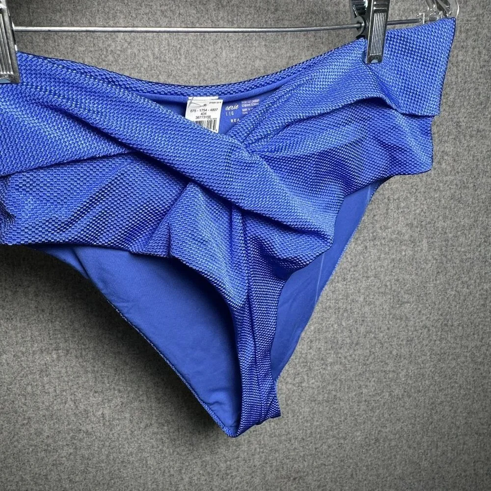 Aerie Large High Cut Cheeky Swim Bikini Bottom Blue Summer NWT Bathing‎ Suit